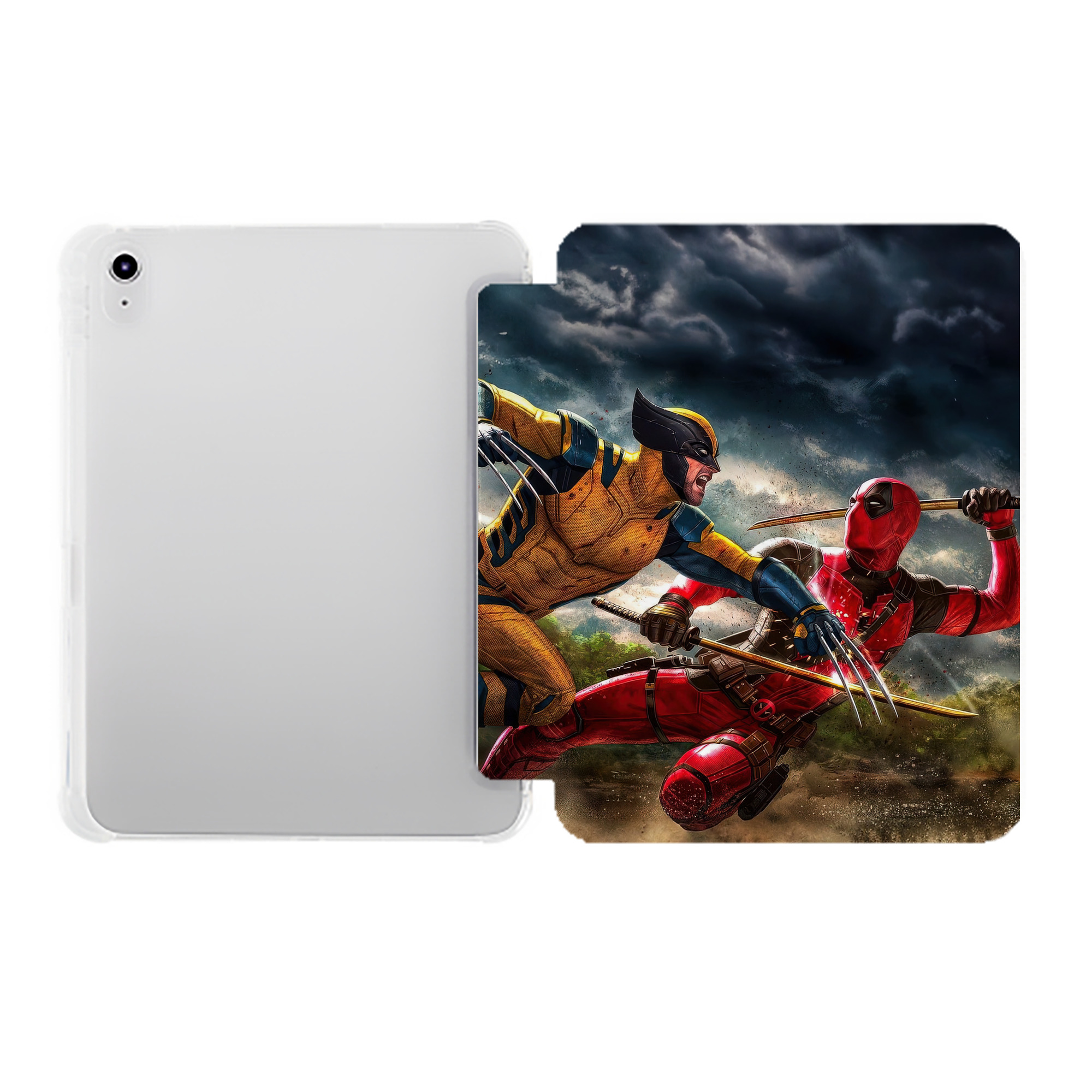 （画像用） Deadpool デッドプール IPad ケース ペン収納付き 三つ折りスタンド PUレザー×シリコン 対応機種9.5/10.5/10.9インチ